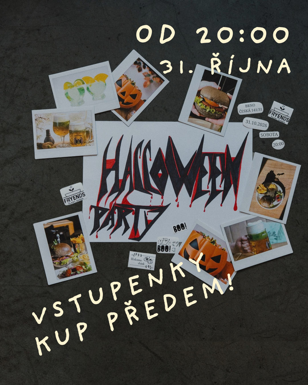 Plakát akce Halloween party ve Fryends
