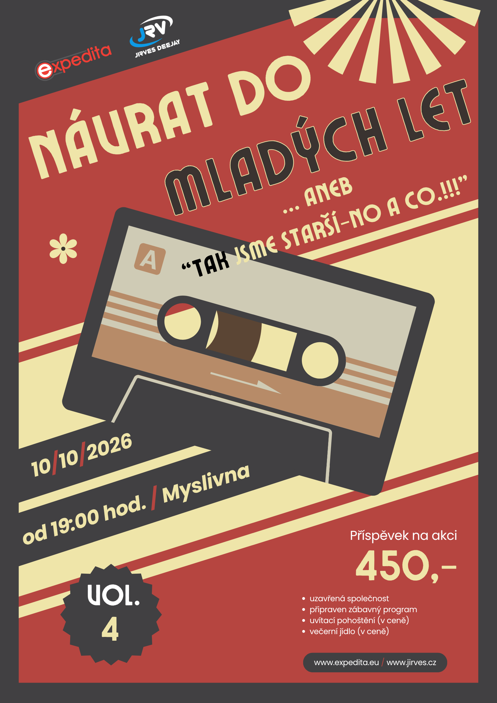 Plakát akce Návrat do mladých let … aneb “AGNES PARTY” vol.4